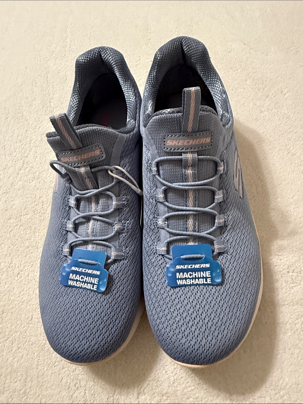 Skechers Women’s Gray-Blue Slip-On Athletic Sneakers